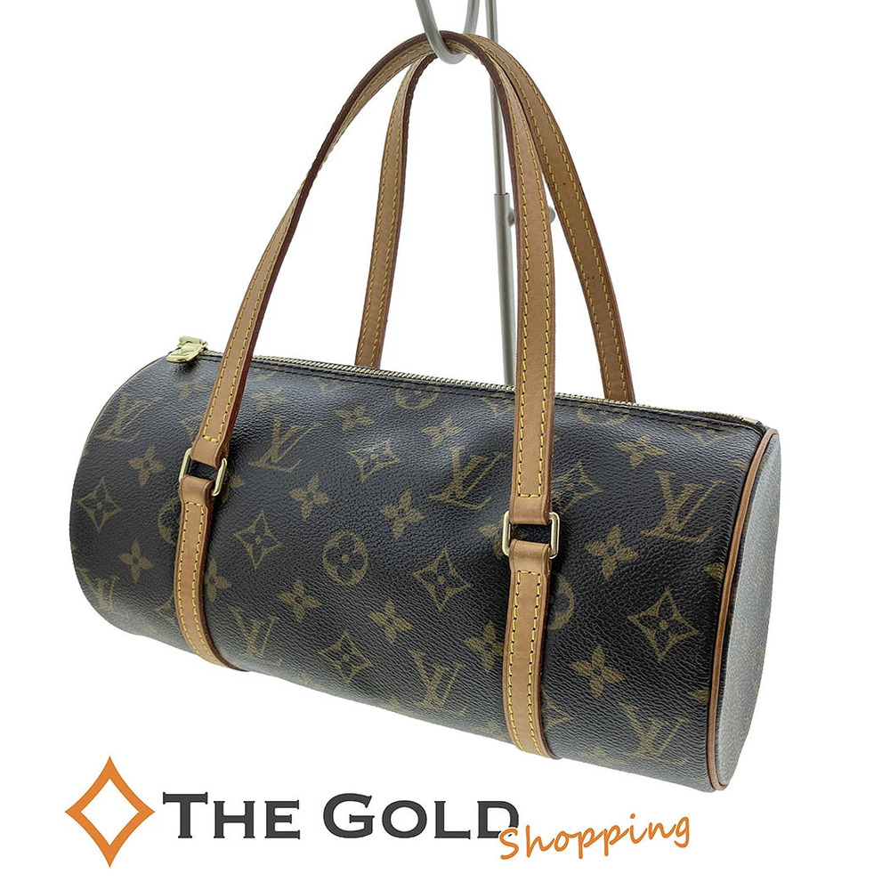 Louis Vuitton Papillon Monogram Canvas Cylindrical Top Handle Bag Brown